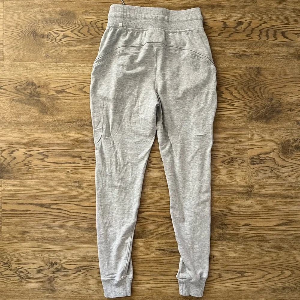 LULULEMON warm down high rise joggers grey size 2